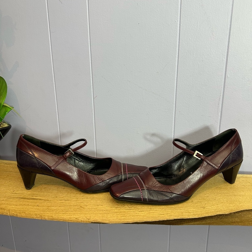 Prada Burgundy Mary Jane Heels - Picture 2 of 11